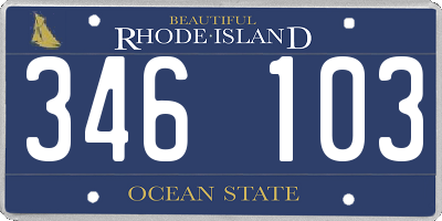 RI license plate 346103