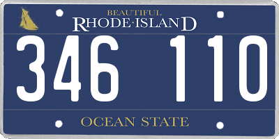 RI license plate 346110