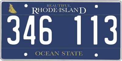 RI license plate 346113