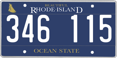 RI license plate 346115