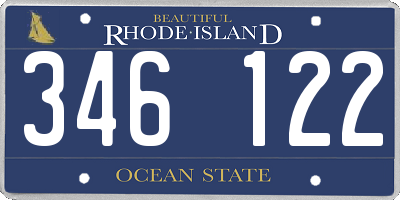 RI license plate 346122