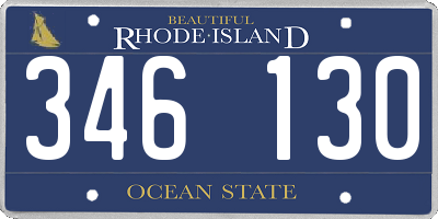 RI license plate 346130
