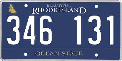RI license plate 346131
