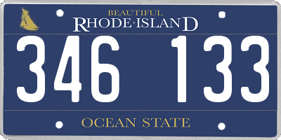 RI license plate 346133