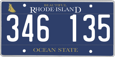RI license plate 346135