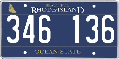RI license plate 346136