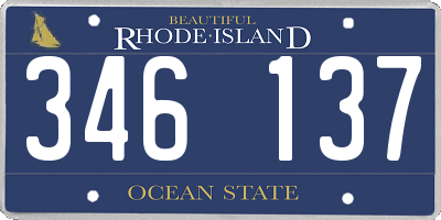 RI license plate 346137