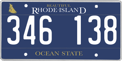 RI license plate 346138