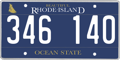 RI license plate 346140