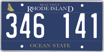 RI license plate 346141