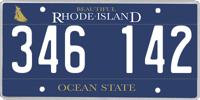 RI license plate 346142