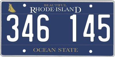 RI license plate 346145