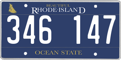 RI license plate 346147