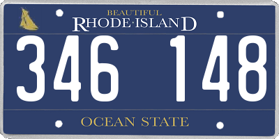 RI license plate 346148
