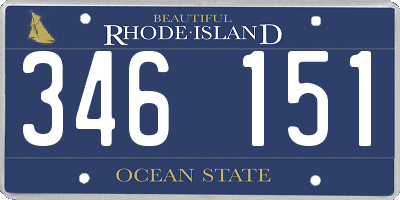 RI license plate 346151
