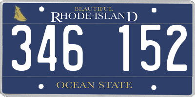 RI license plate 346152