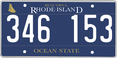 RI license plate 346153