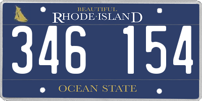 RI license plate 346154