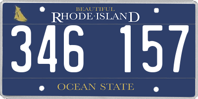 RI license plate 346157