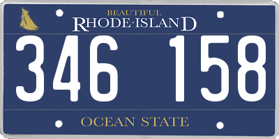 RI license plate 346158
