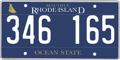 RI license plate 346165