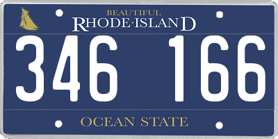 RI license plate 346166