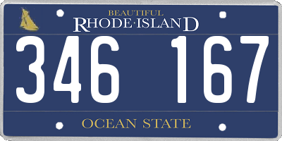 RI license plate 346167