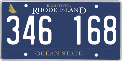 RI license plate 346168