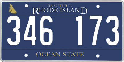 RI license plate 346173