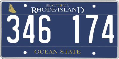 RI license plate 346174