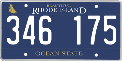 RI license plate 346175