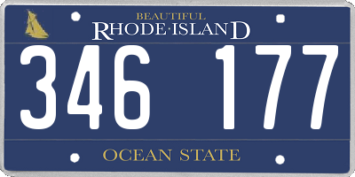 RI license plate 346177
