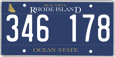 RI license plate 346178