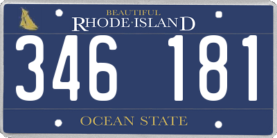 RI license plate 346181
