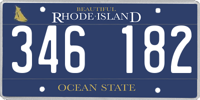 RI license plate 346182