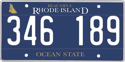 RI license plate 346189