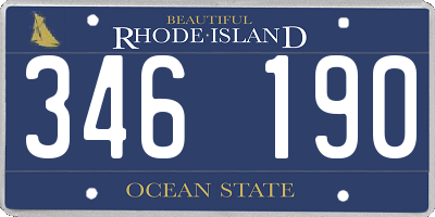 RI license plate 346190
