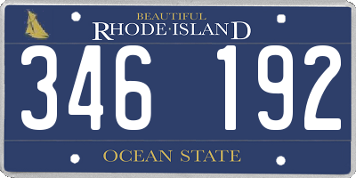RI license plate 346192