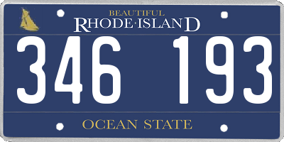 RI license plate 346193