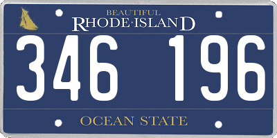 RI license plate 346196