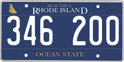 RI license plate 346200