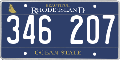 RI license plate 346207