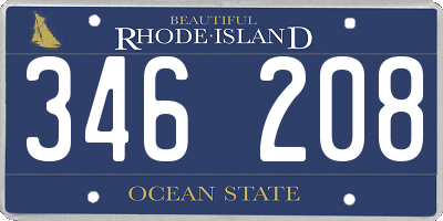 RI license plate 346208