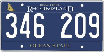 RI license plate 346209