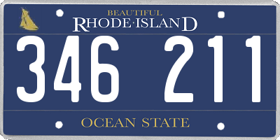 RI license plate 346211