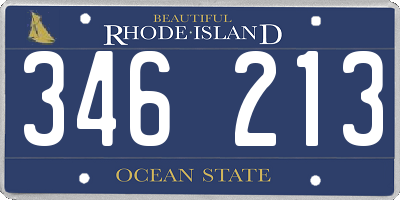 RI license plate 346213