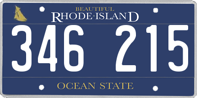RI license plate 346215
