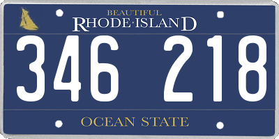 RI license plate 346218