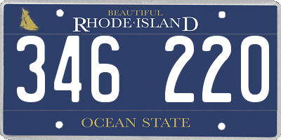 RI license plate 346220