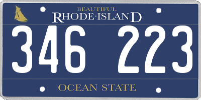 RI license plate 346223